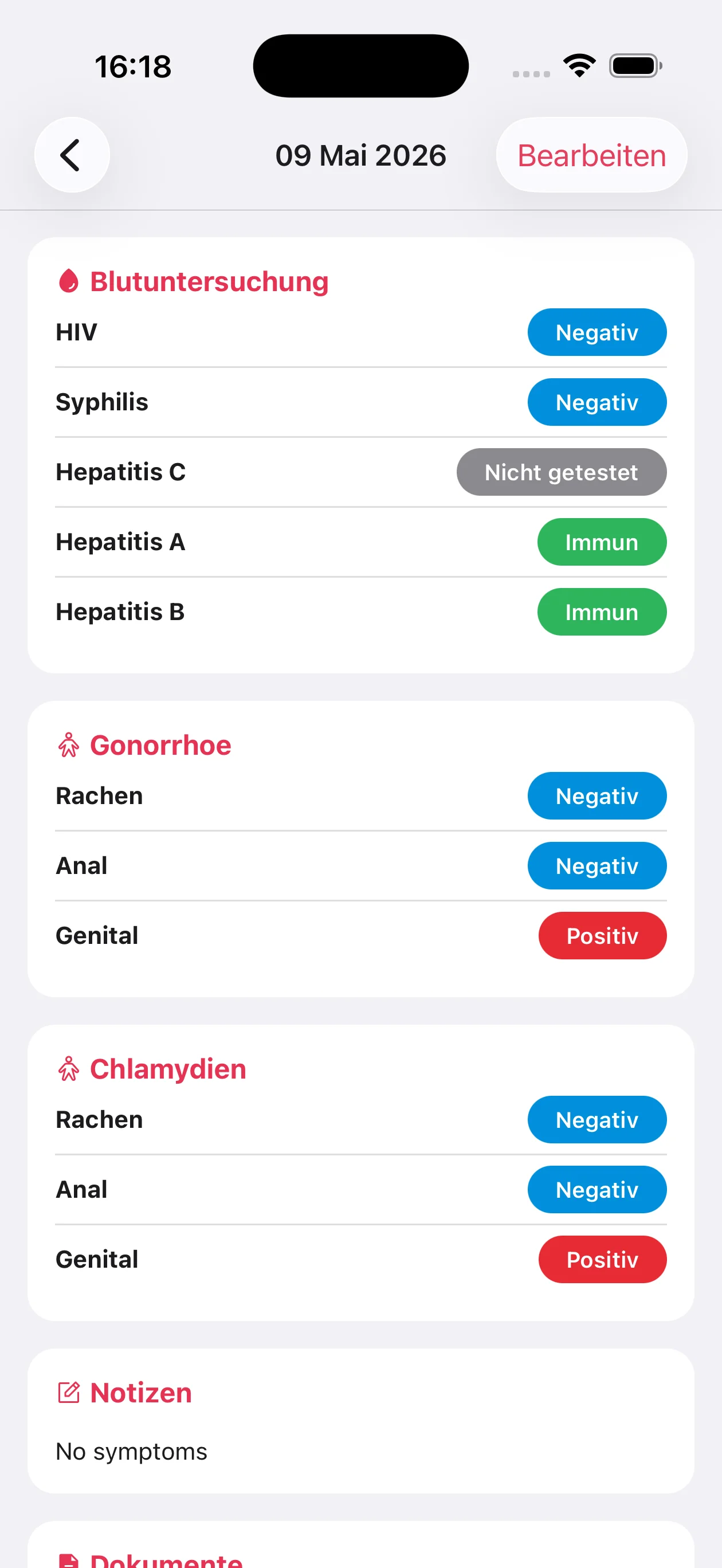 My PrEP — STI-Tests: Speichern Sie Ergebnisse und Laborberichte.